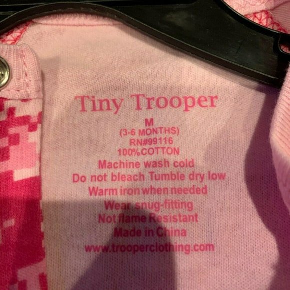 NEW Tiny Trooper Kids Girl Navy One Piece Pink Size M 3  6 Long Sleeve Close Toe - Picture 4 of 5